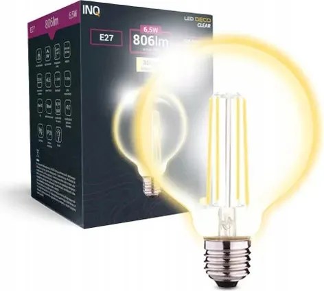 Led Izzó Gömb G125 E27 230V 6,5W Meleg