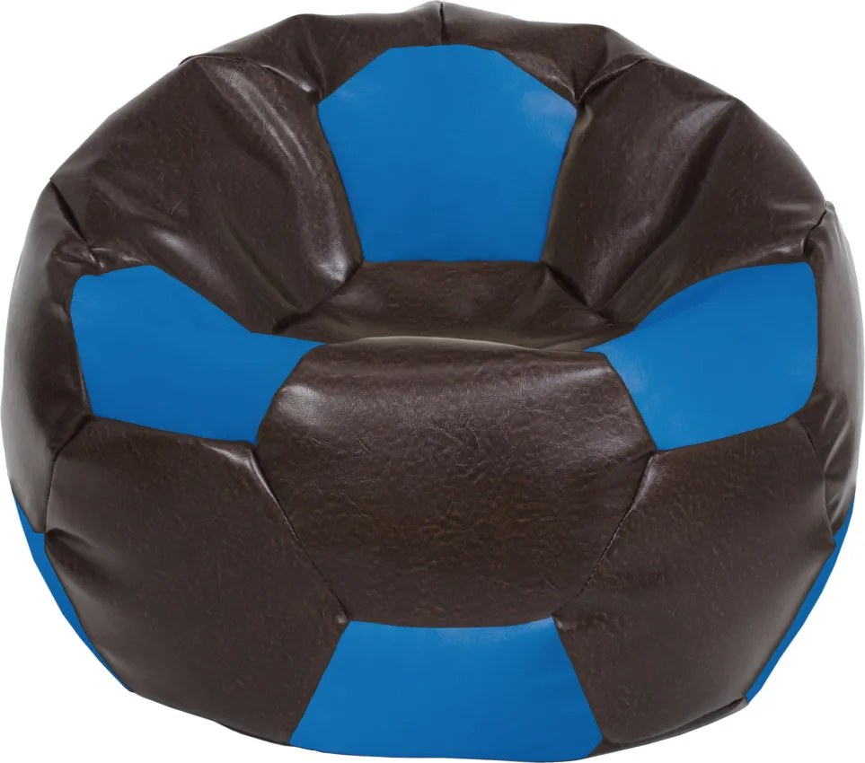 Mega Ball babzsákfotel - műbőr - barna/kék - 400 liter R