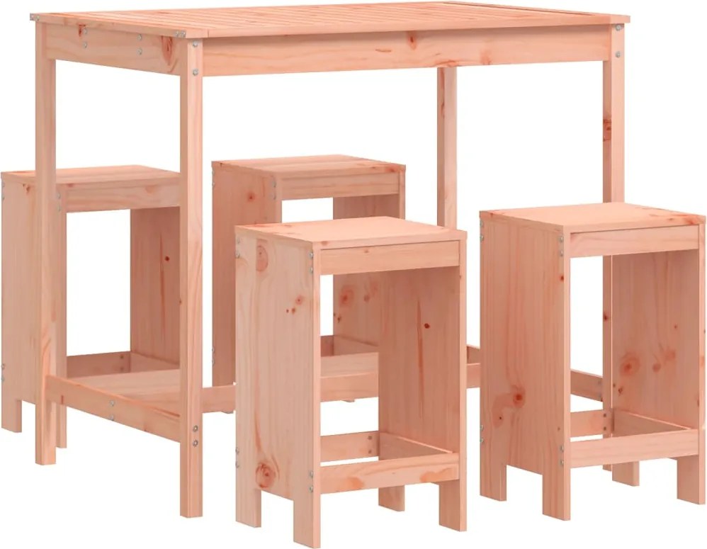 vidaXL 5 részes tömör duglászfenyő kerti bárszett