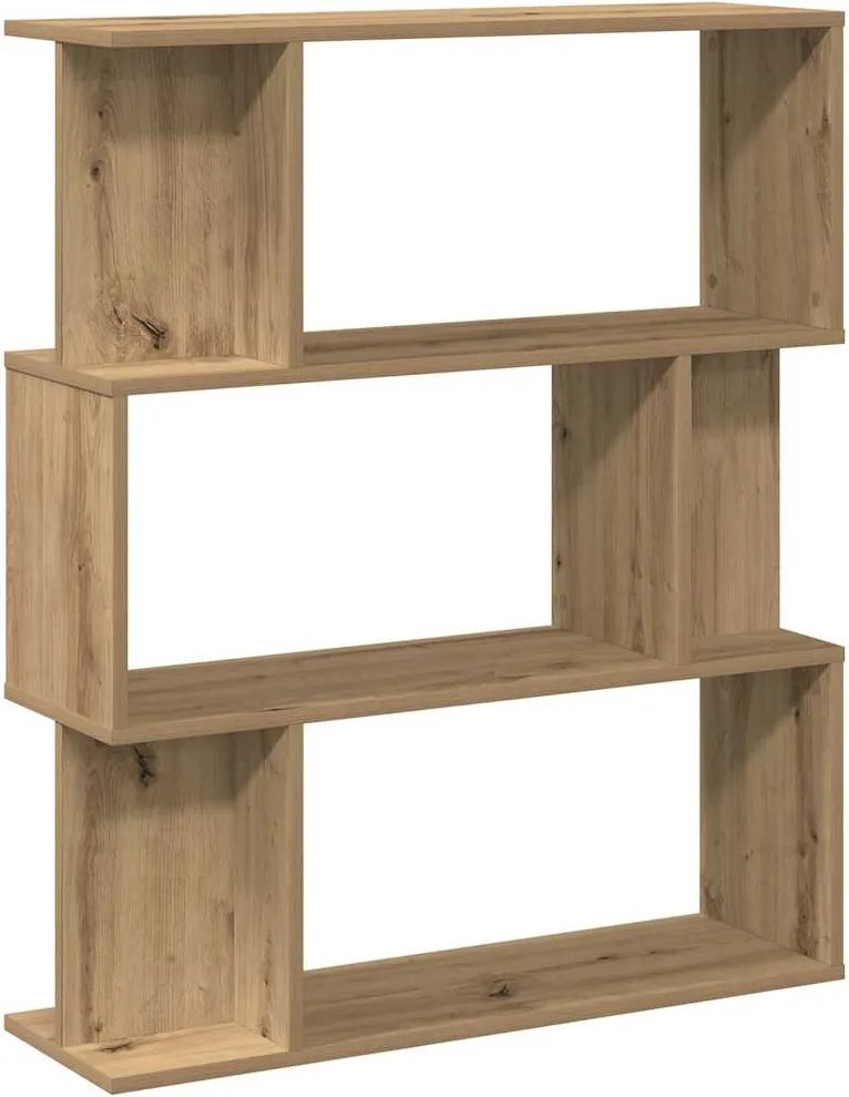vidaXL kézműves tölgy színű szerelt fa könyvszekrény 80x24x96 cm