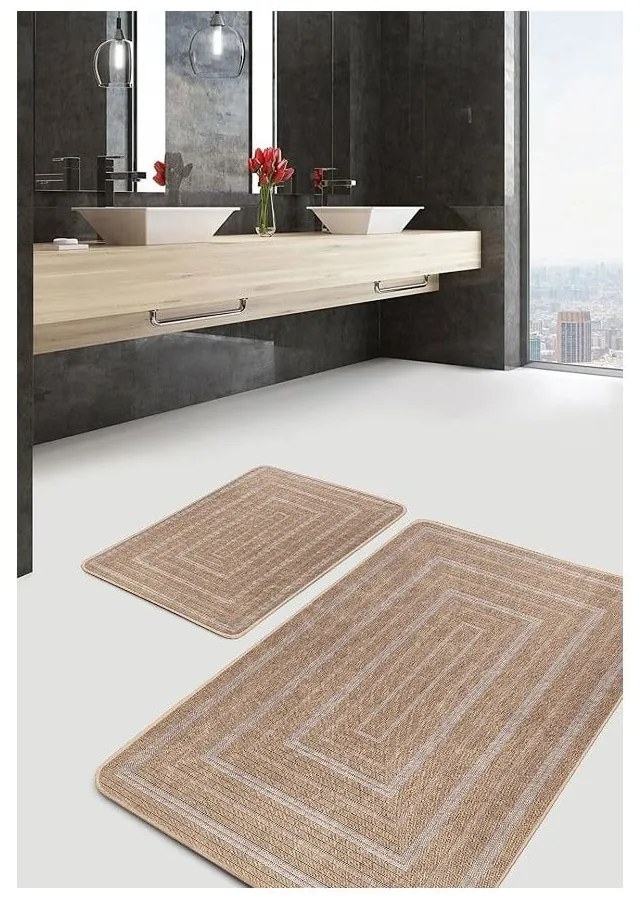 Barna fürdőszobai kilépő szett 2 db-os 60x100 cm – Mila Home