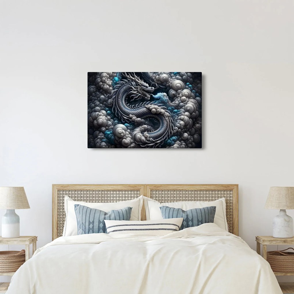 Kép – Sárkány a füstben (90x60 cm)