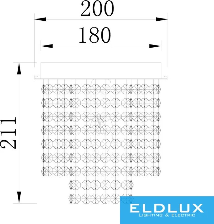 ELDLUX OMX6001-L200 ELDALIZ Kristály Mennyezeti Lámpa IP20