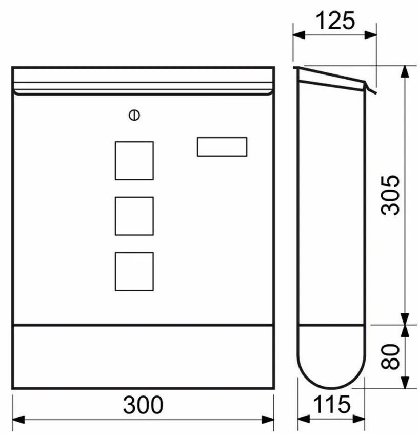 Acél postaláda ablakkal és csővel BK.203.HM