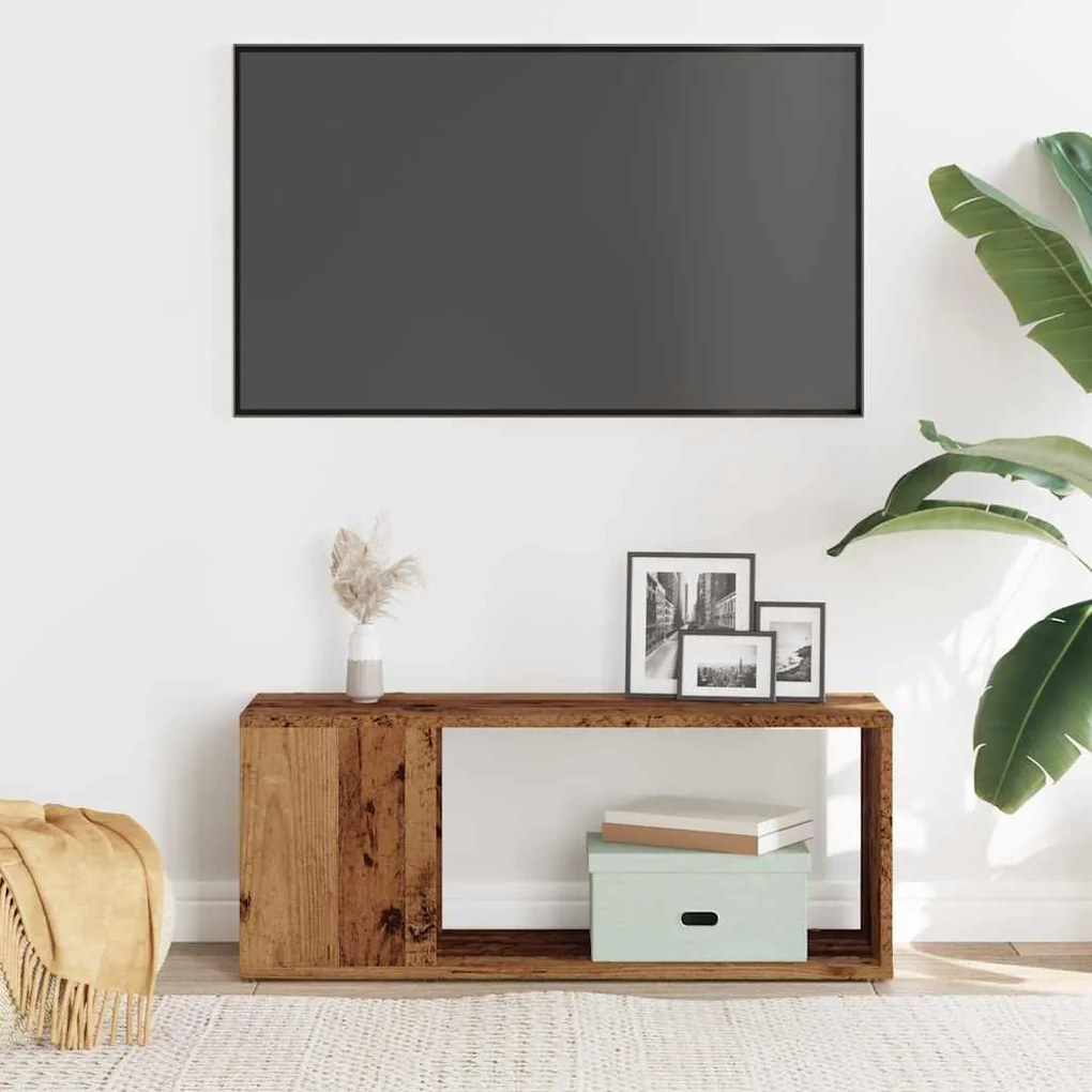 antik hatású szerelt fa TV-szekrény 80x24x32 cm