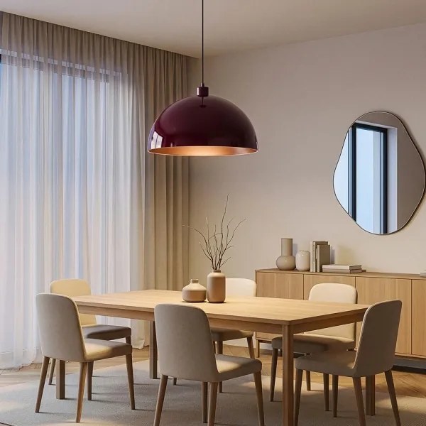 Brilagi - LED csillár kábellel METALO 1xE27/40W/230V átm. 40 cm bordó/rézszínű