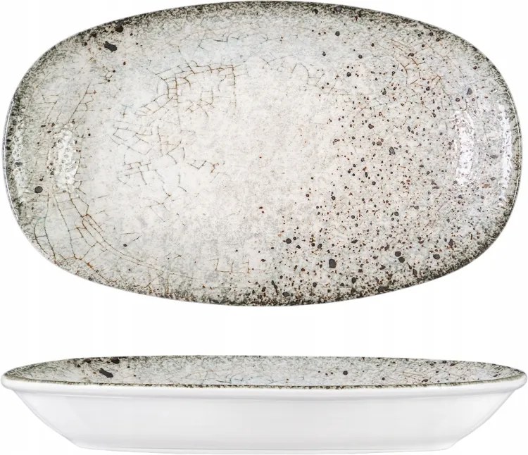 Ovális porcelán tál szürke mély Wilmax 30,5 x 18 cm