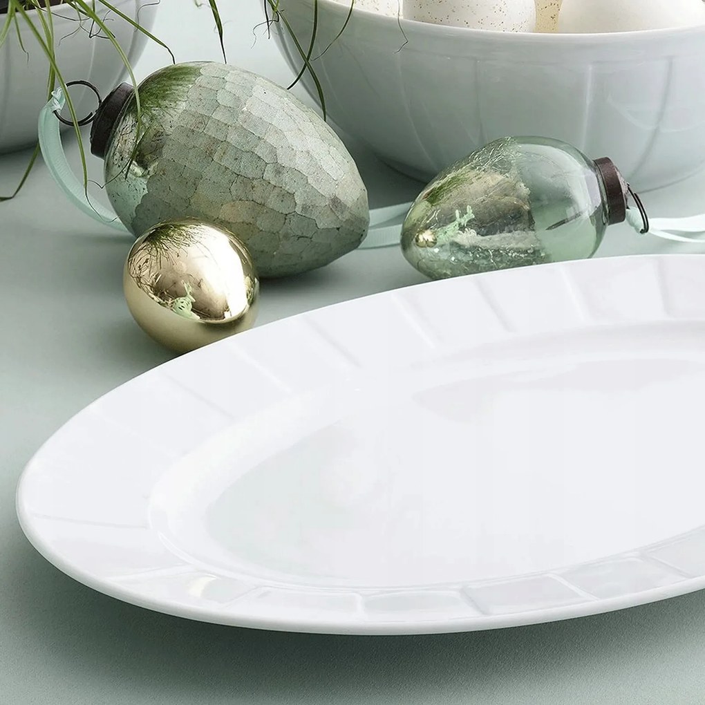 Tál 33 cm Oktáv Fehér Ćmielów