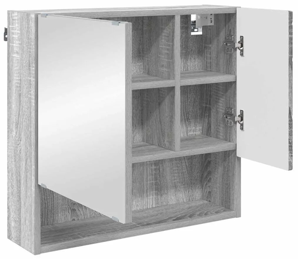 Fürdőszoba bútor szett 3 pcs Szürke sonoma 61 x 35 x 64 cm