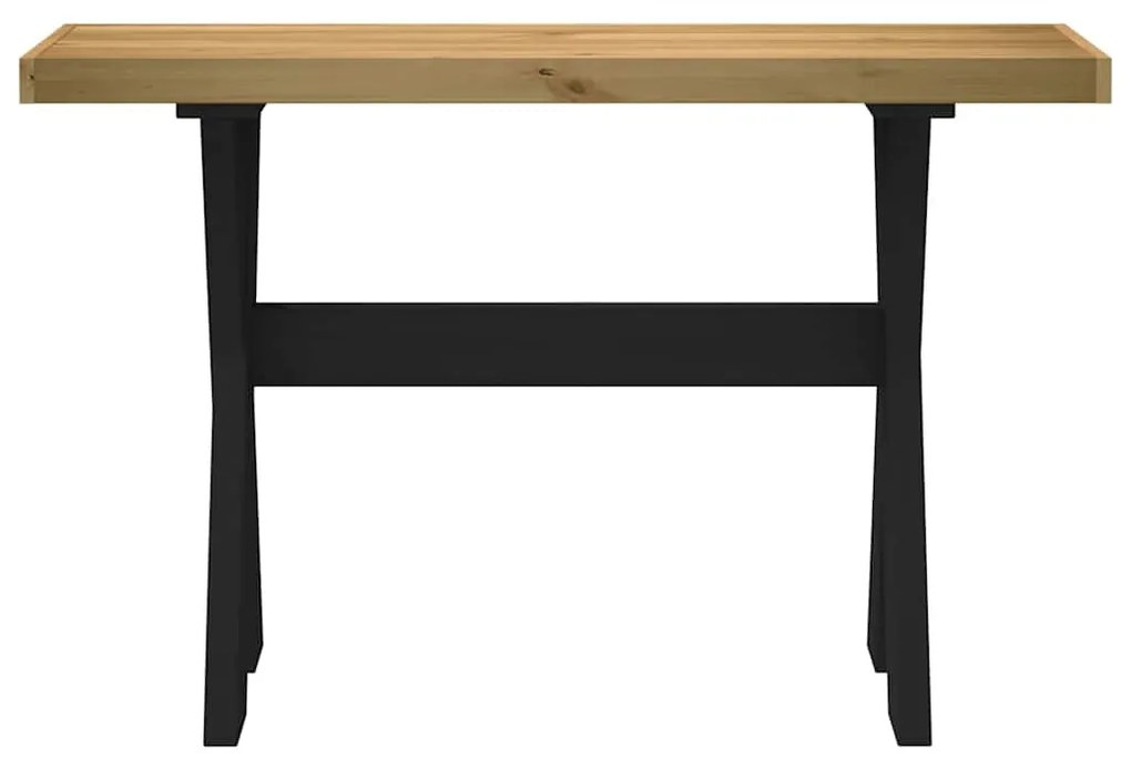 konzolasztal NOAIN X alakú lábak 120x30x75 cm tömör fa fenyőfa