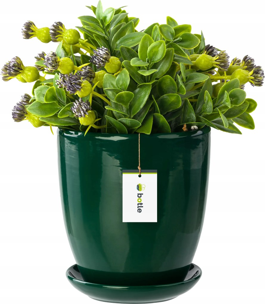 Kerámia kaspó ø24cm üvegtartó állvány zöld