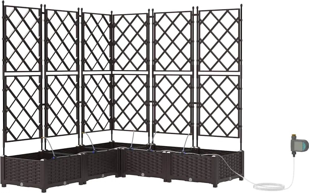 vidaXL Kerti cserép 5 pcs Barna Acél