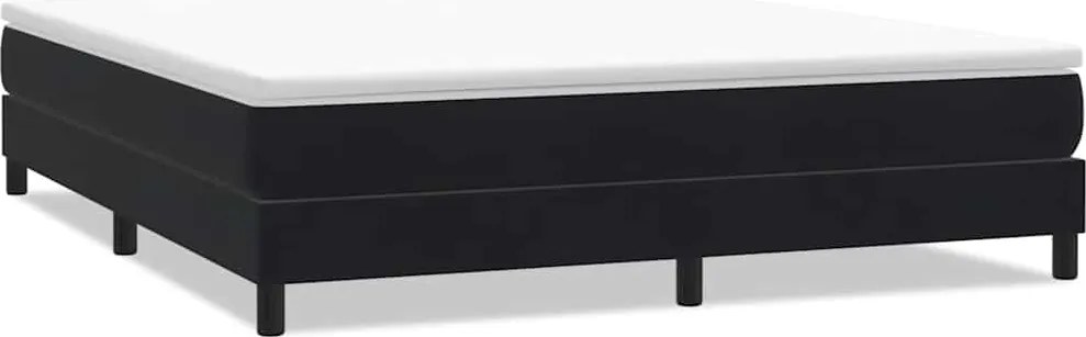 vidaXL fekete bársony rugós ágy matrac nélkül 180x210 cm