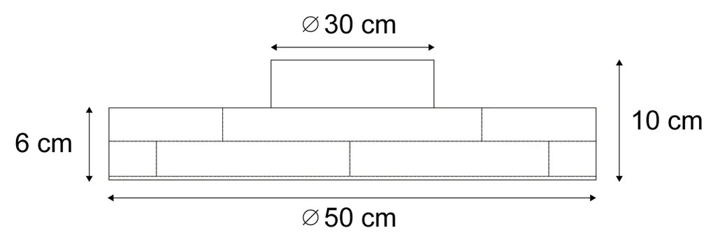 Skandináv mennyezeti lámpa fa 50cm LED-del, dimmelhető - Pecker
