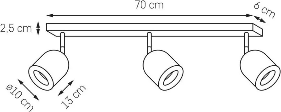 Kaspa SPARK 3 50944302 Spotlámpa 3x9W/GU10 IP20
