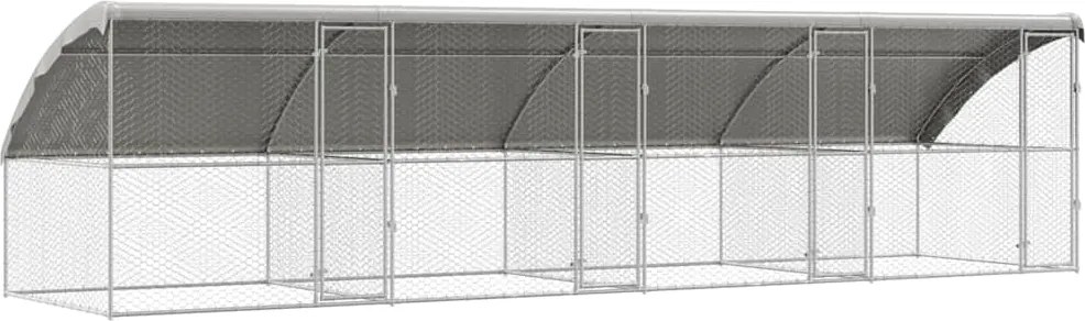 vidaXL Kutyaház tárolóval 4 pcs Ezüst 8 x 2 x 2 m Horganyzott acél