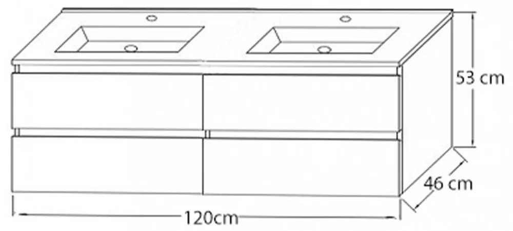 Porto Prime 120 komplett fürdőszoba bútor antracit-country tölgy színben