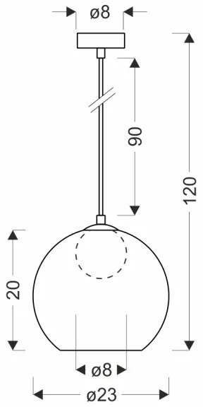 BRIN kábeles csillár 1xG9/15W/230V, füstös fekete