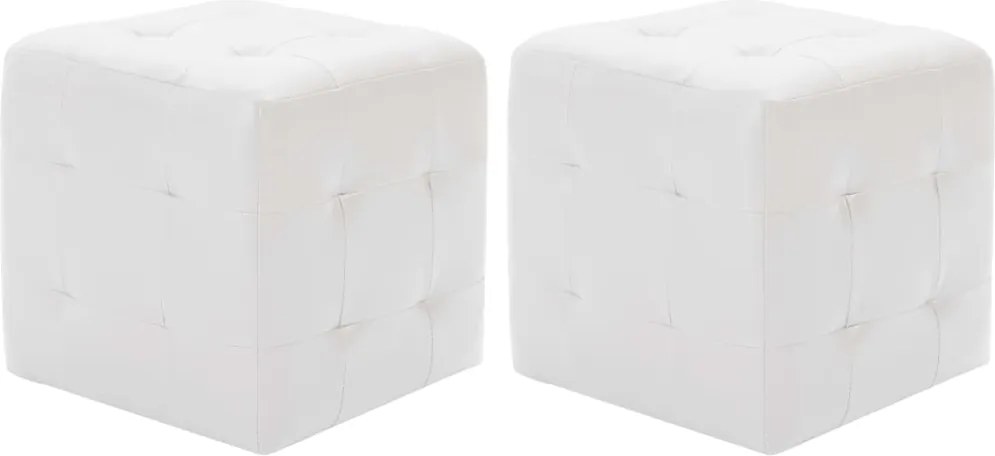 vidaXL 2 db fehér műbőr puff 30x30x30 cm