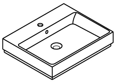 GROHE 3947700H - CUBE CERAMIC mosdó, 600 × 490 mm, kerámia/fehér