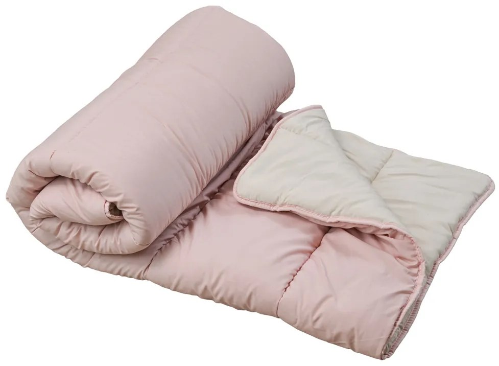 Egész évben használható steppelt paplan 140x200 cm üreges szálból, rózsaszín