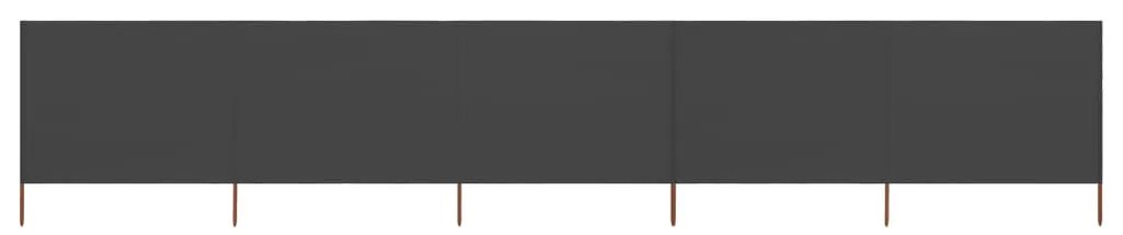 Antracitszürke szövet 5-paneles szélfogó 600 x 120 cm