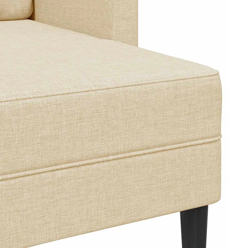 krémszínű anyagból 2 üléses kanapé L-alakú kanapéval 125 cm
