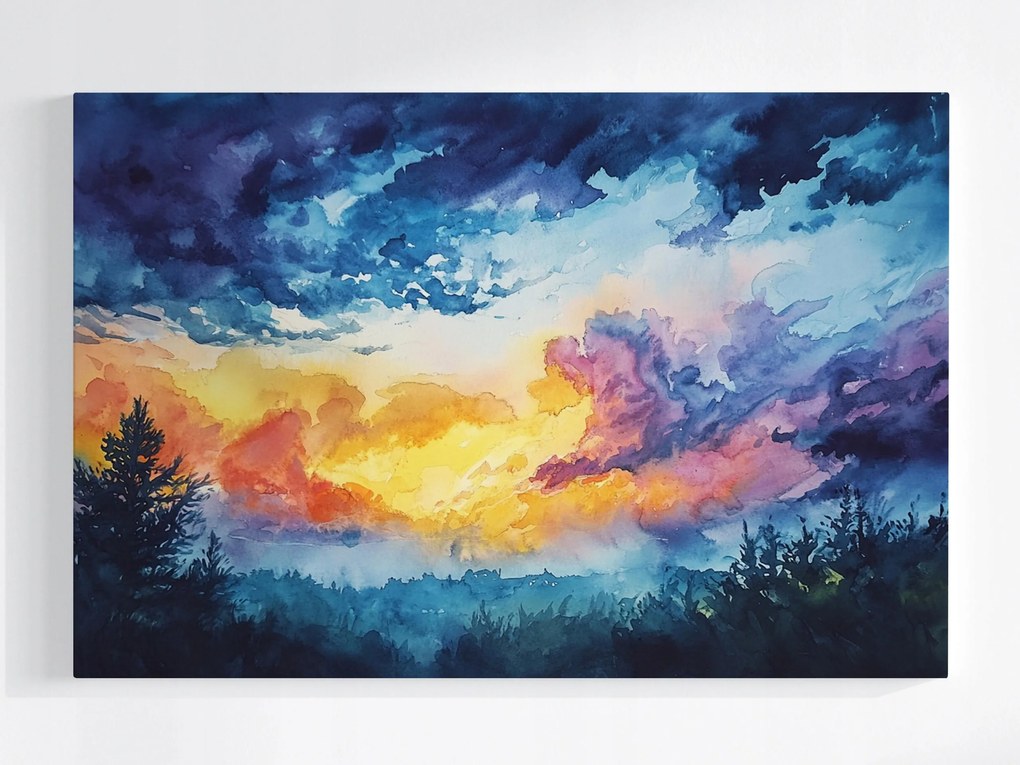 Poszter Tájkép Ég Felhők Nap Vihar Időjárás 120x80