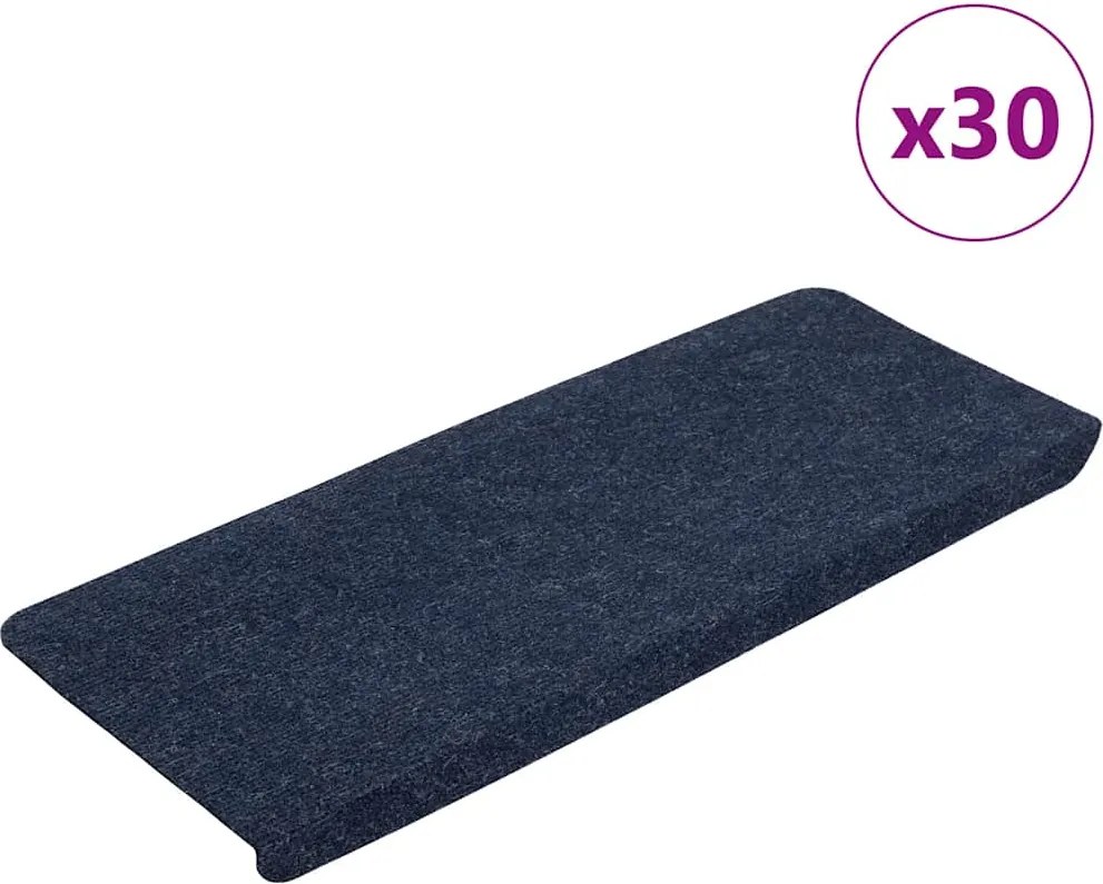 vidaXL 30 db kék öntapadó lépcsőszőnyeg 65x24,5x3,5 cm