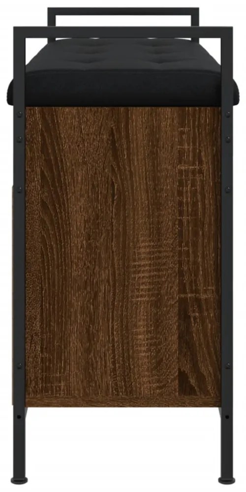 barna tölgy színű szerelt fa cipőtároló pad 85,5 x 32 x 57,5 cm