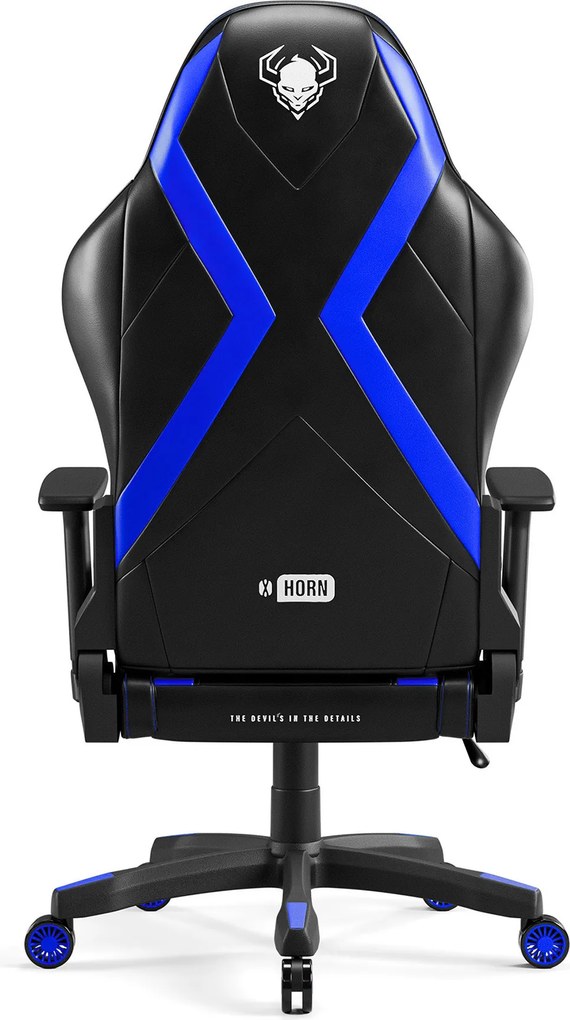 Gamer szék műbőr Normal Size, fekete-kék: Diablo X-Horn 2.0