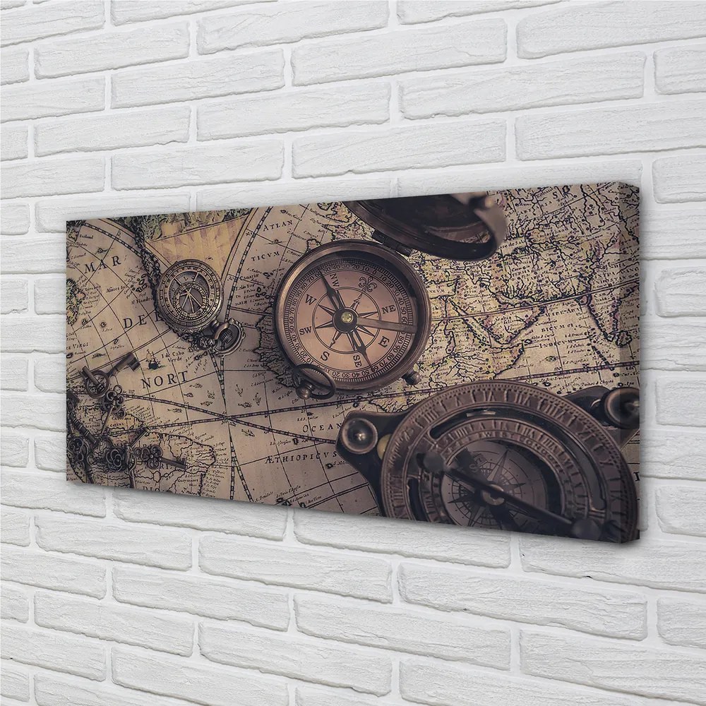 Canvas képek iránytű térkép 125x50 cm