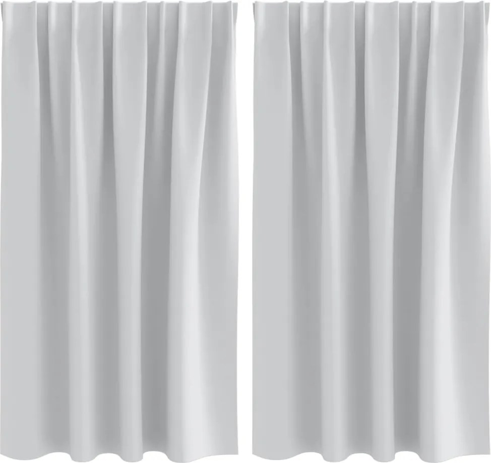 vidaXL Fekete Függöny Gyűrűkkel 2 pcs Halvány szürke 140 x 140 cm