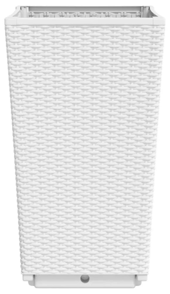 2 db fehér polipropilén kerti ültetőláda 32,5 x 32,5 x 57 cm