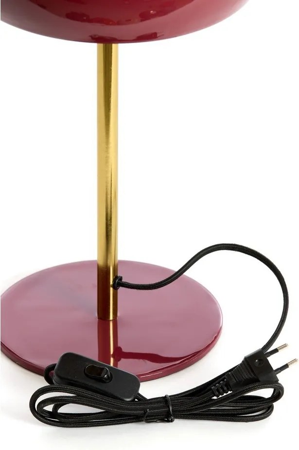 Borvörös asztali lámpa fém búrával (magasság 40 cm) Surin – Light &amp; Living