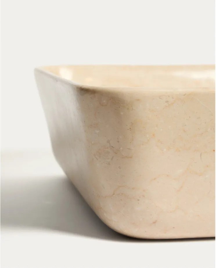 Bézs kő mosdókagyló 40x40 cm Darnen – Kave Home