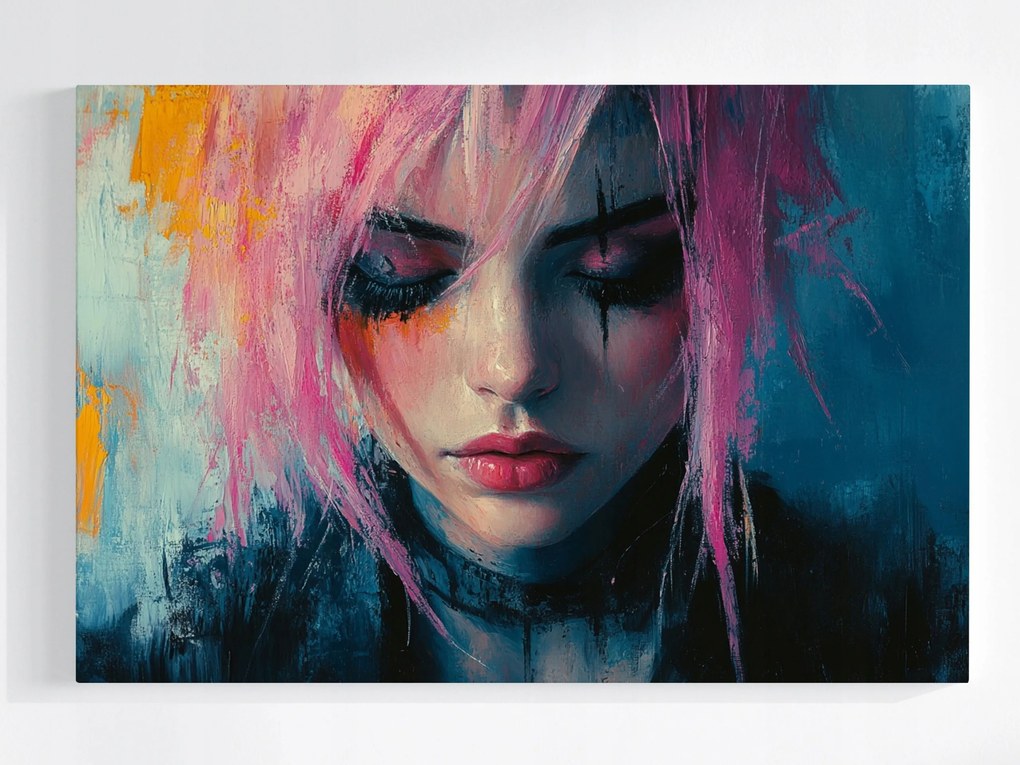 Poszter Portré Lány Cyberpunk Grunge Noir 60x40