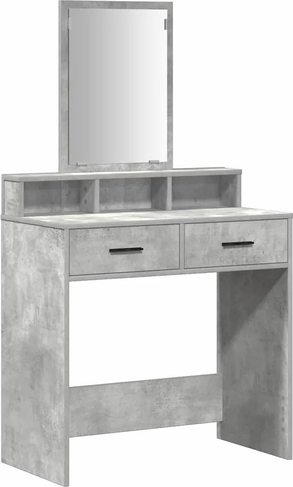 vidaXL Öltözködőasztal fiókkal Beton Szürke 79 x 41 x 140 cm Faanyag