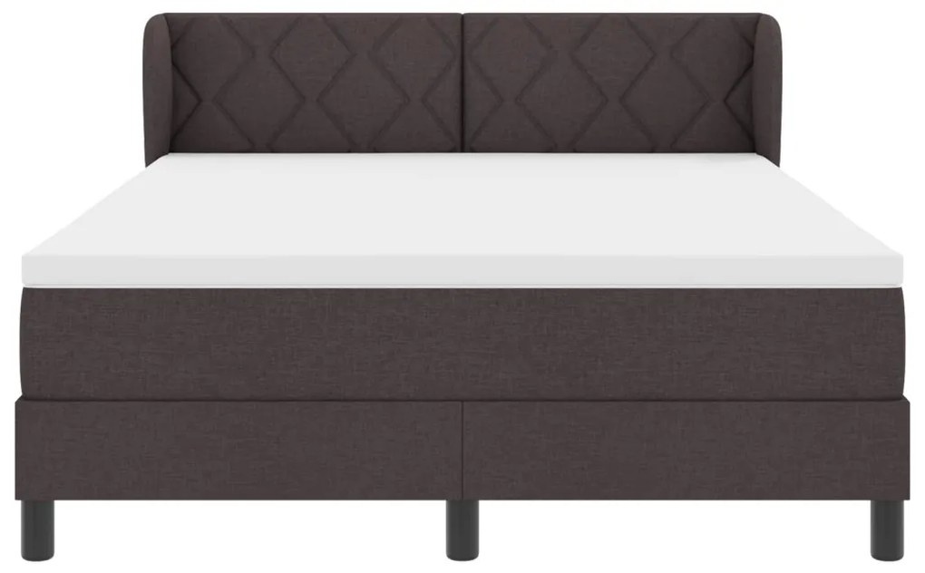 Boxspring Ágy Matrac nélkül Sötétbarna 160x200 cm Szövet