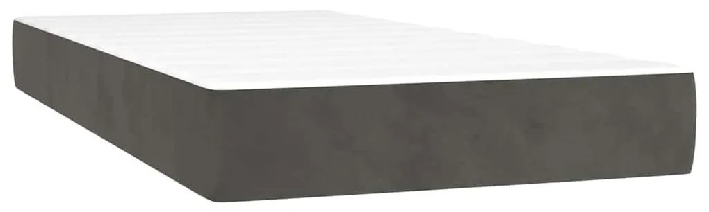 sötétszürke bársony zsebrugós ágymatrac 100x210x20 cm