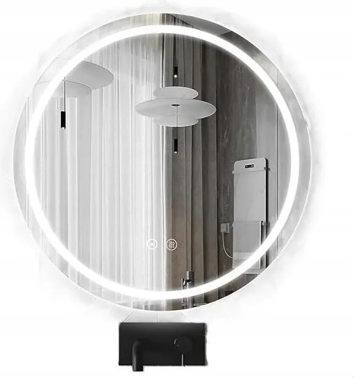 Fürdőszobai tükör Led kerek 60 cm 3 színű fény érintőkapcsoló IP44