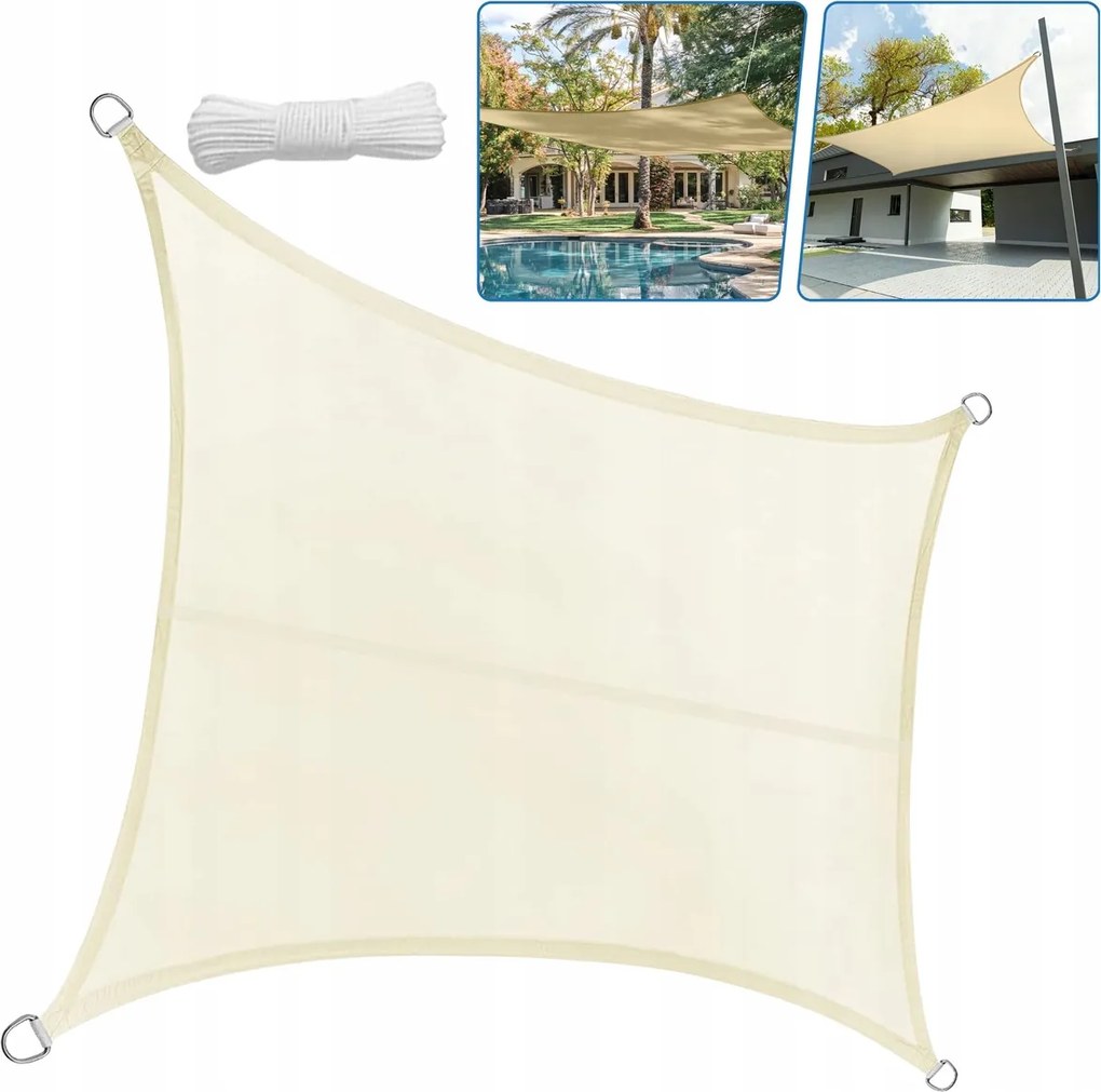 Napvitorla 3x4 Vízálló Napellenző Uv Kerti Árnyékoló