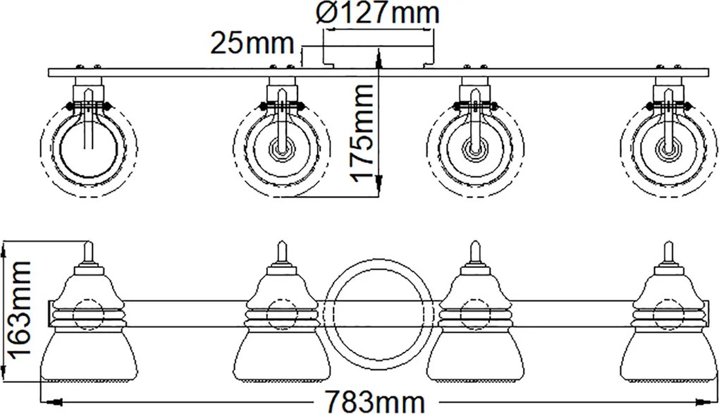 Kichler klasszikus tükör világítás talland króm elskltalland4pcbath IP44