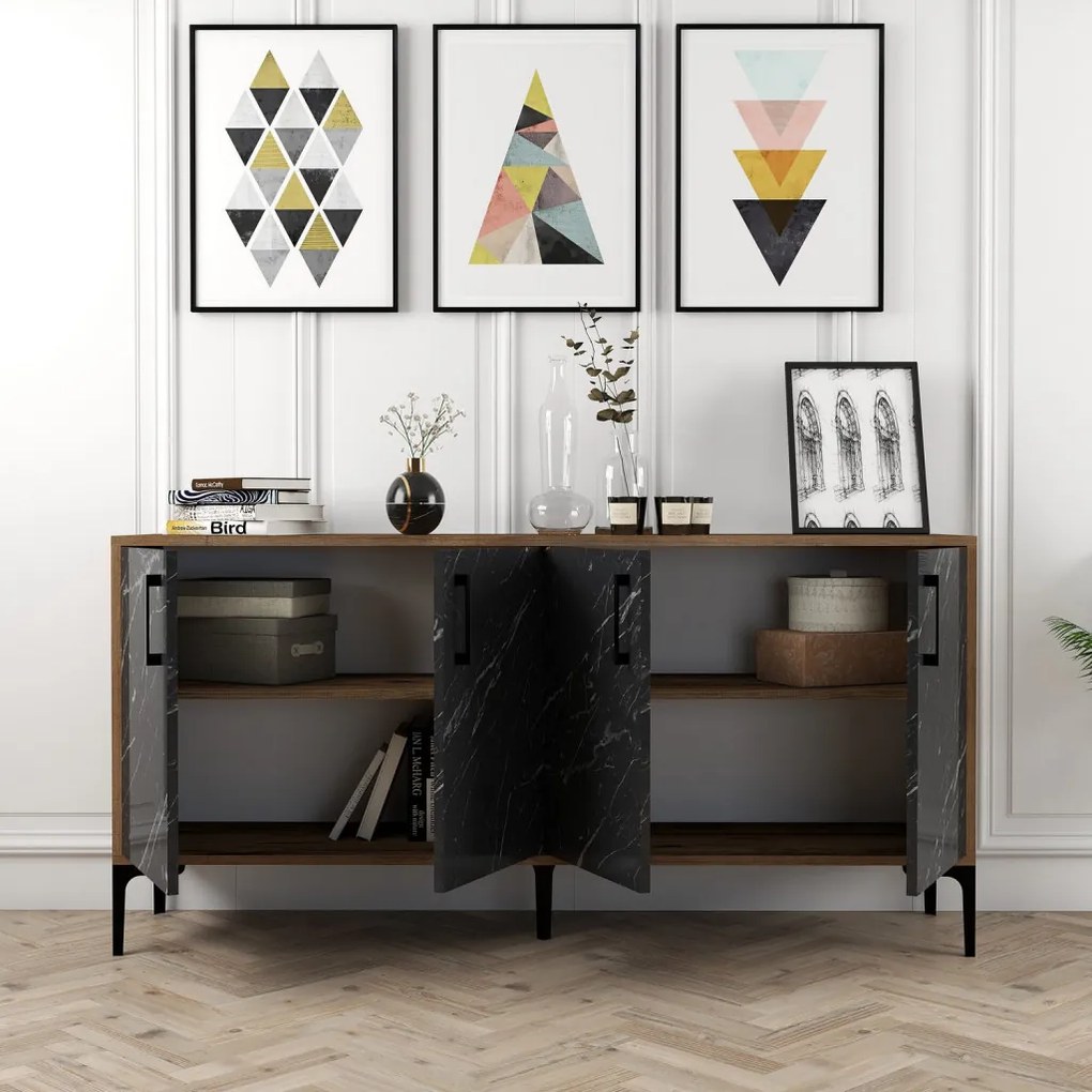 Kiev 160 - Walnut, Black Marble
