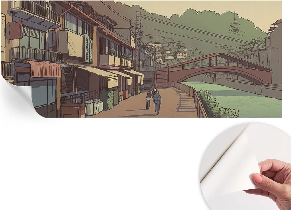 Öntapadós tapéta Fali furnér 3D Pasztell tájkép 250x104 cm