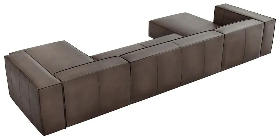 Barna bőr sarokkanapé ("U" alakú) Madame – Windsor & Co Sofas