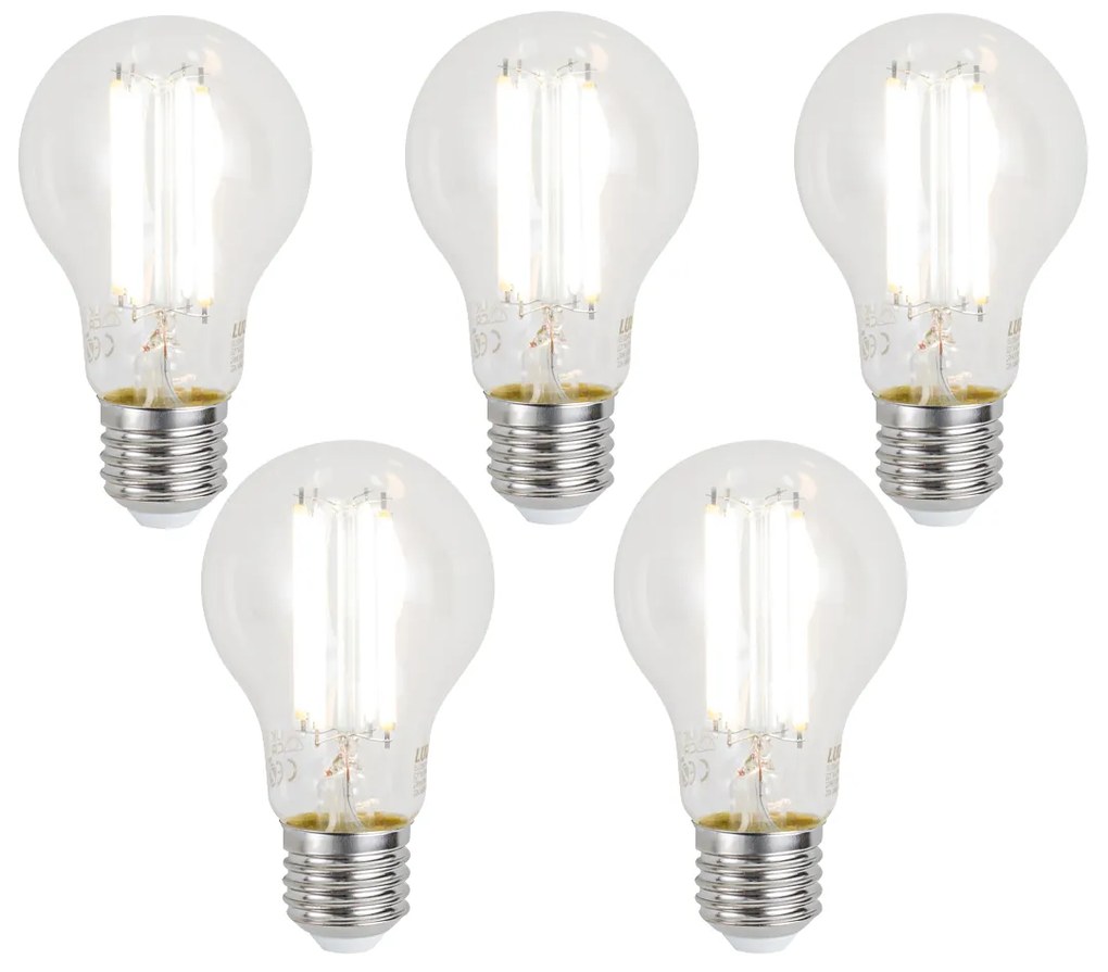 5 db Okos E27 Dimmelhető LED Izzó A60 Átlátszó 7W 806lm 2700-6500K