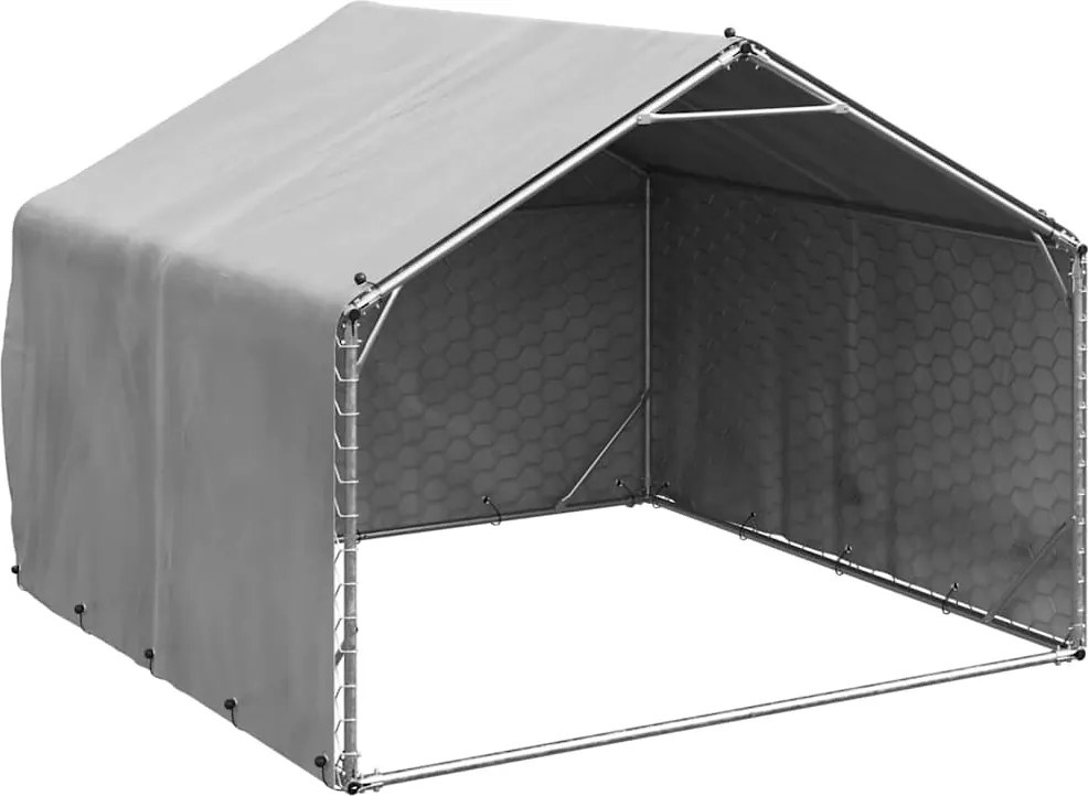 vidaXL kültéri kutyakennel fedéllel 2x2x1,5 m horganyzott acélból