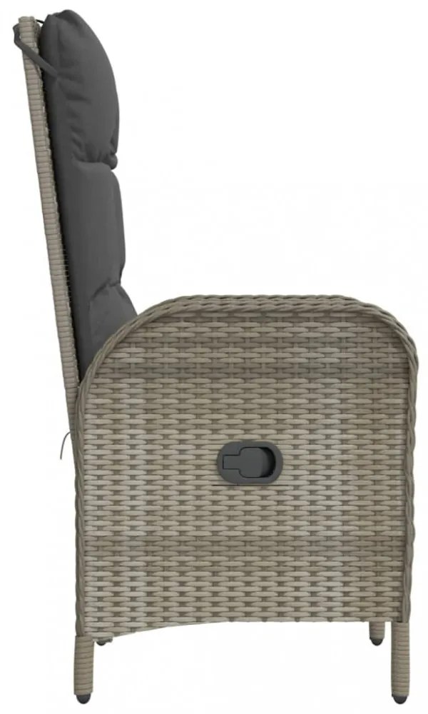 2 db szürke polyrattan kültéri szék