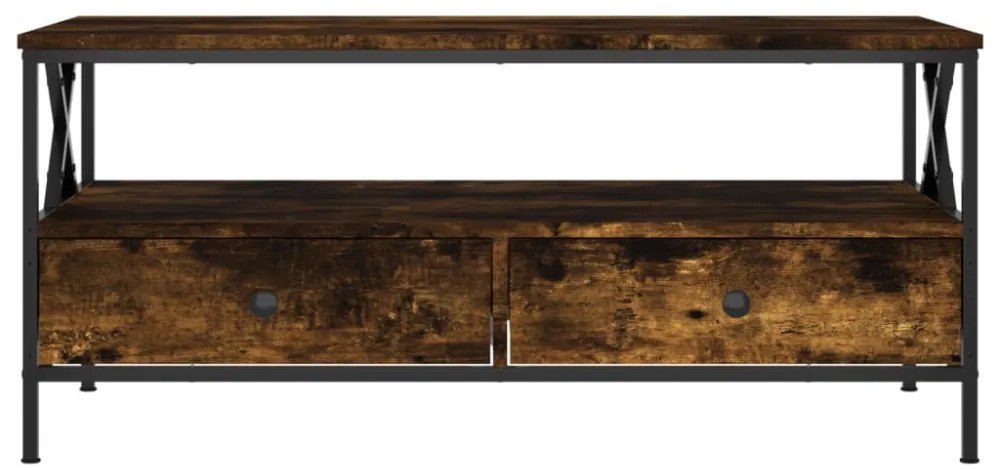 füstös tölgy színű szerelt fa dohányzóasztal 100 x 51 x 45 cm